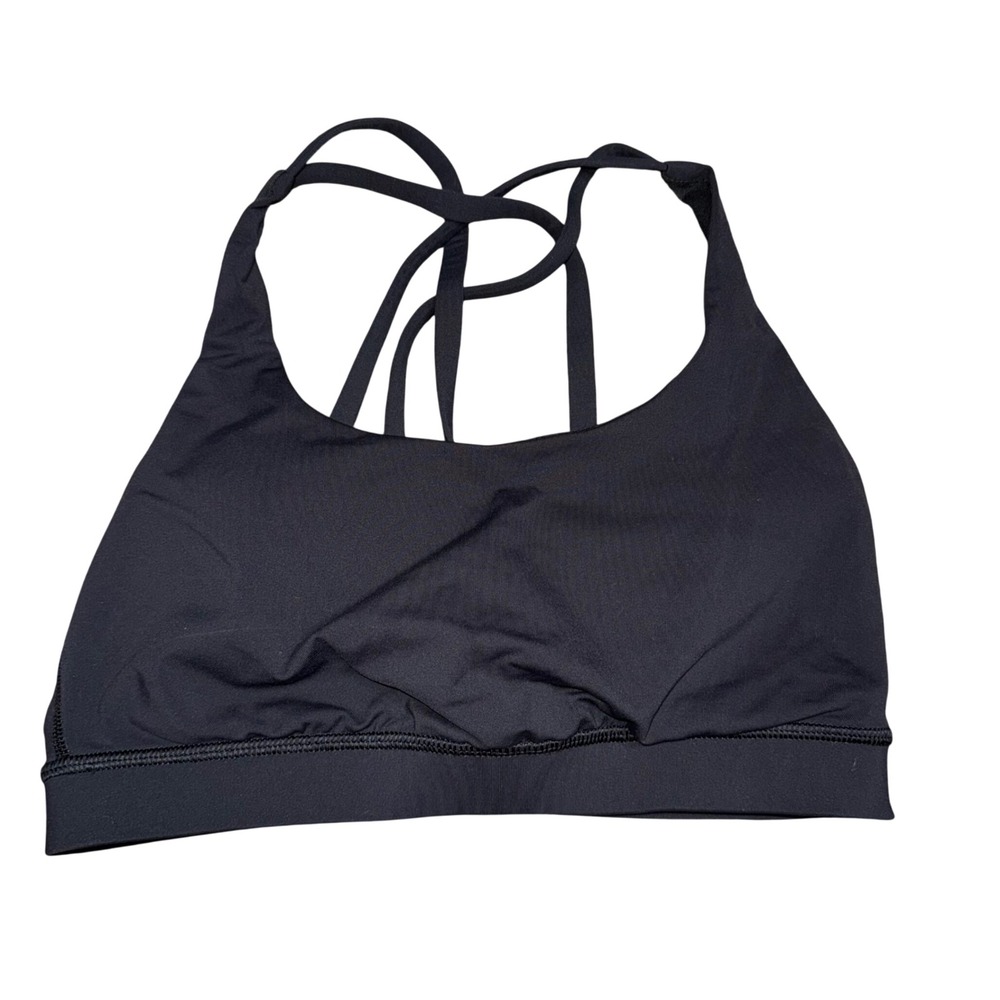 Lululemon Free To Be Wild Sports Bra Women 6 Black Excellent Strappy Back Yoga